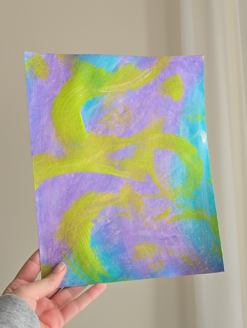 Abstract Swirl Wall Art in Purple, Blue & Green